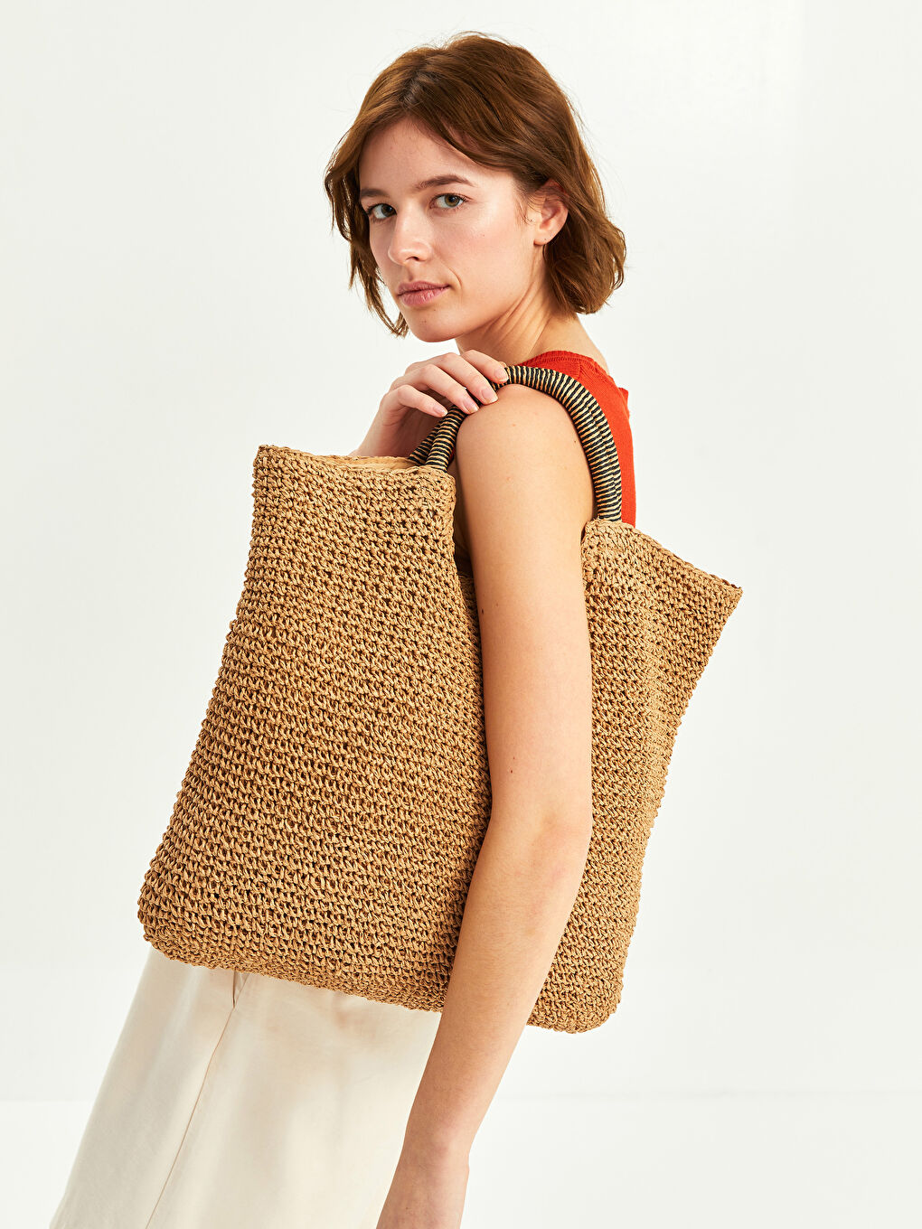LCW ACCESSORIES Torba za plažu od slame sa uzorkom za žene -S27173Z8-QPX