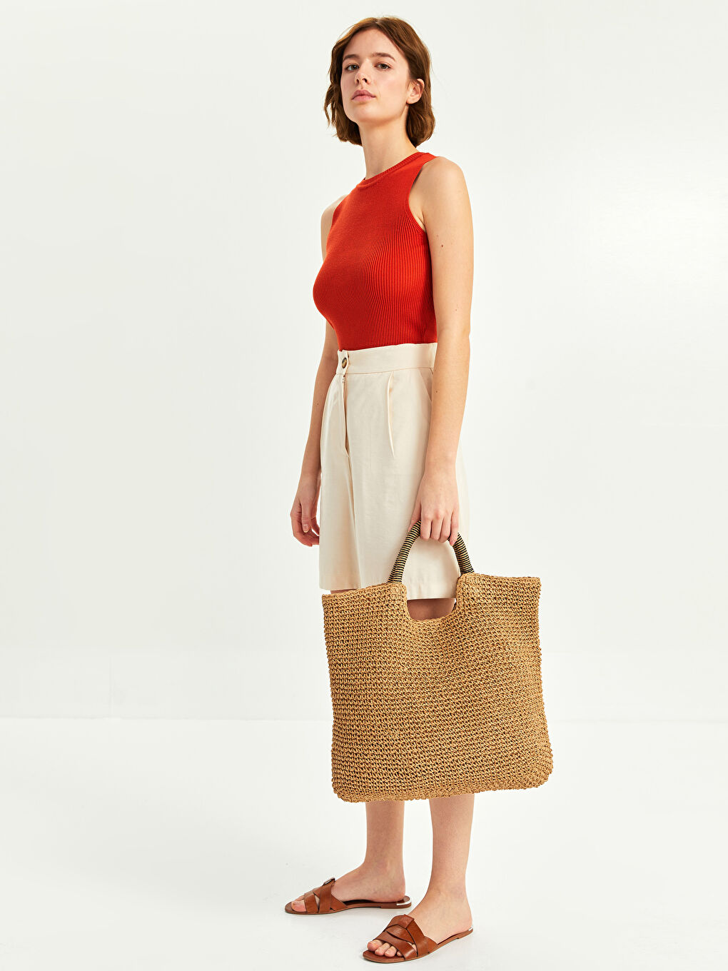 LCW ACCESSORIES Torba za plažu od slame sa uzorkom za žene -S27173Z8-QPX