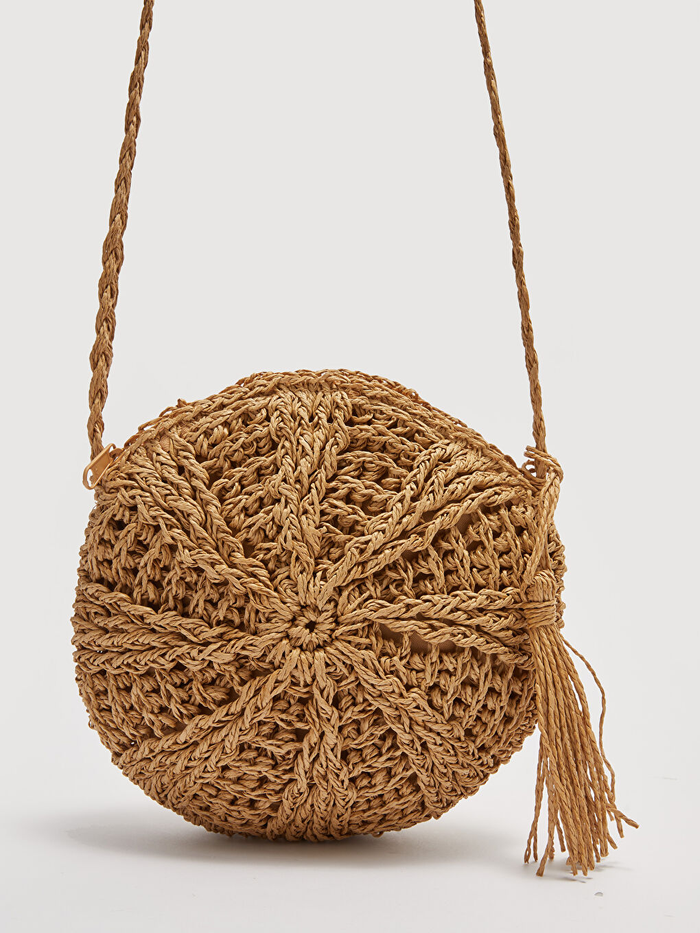 Sac d'épaule en paille à motifs pour Femmes-3