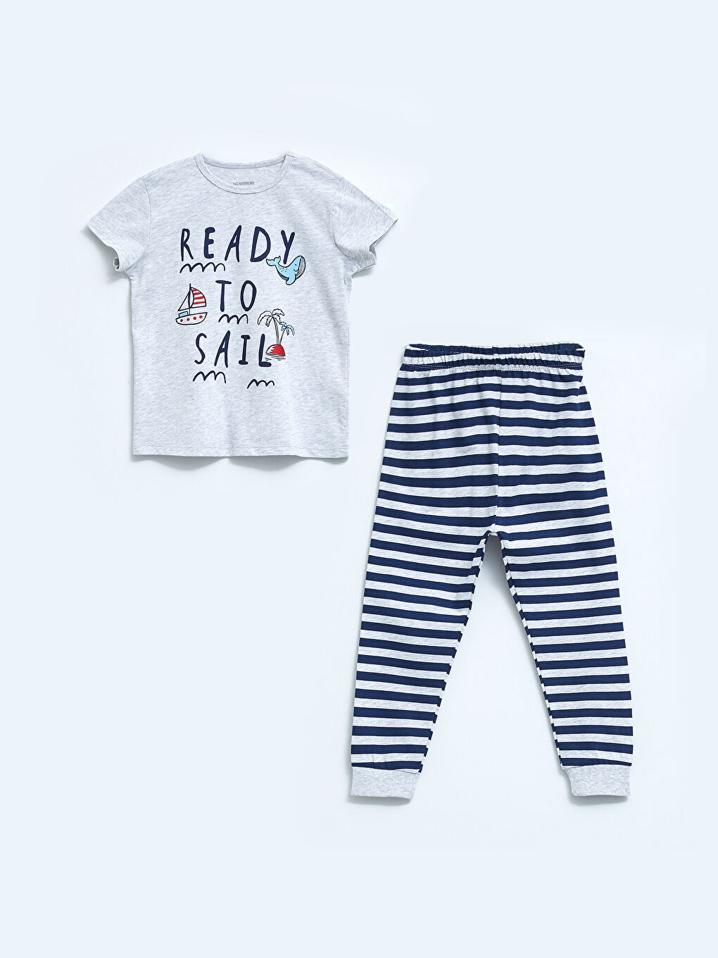 Ensemble de Pyjama Bébé Garçon en Coton Imprimé à Manches Courtes et Col Rond