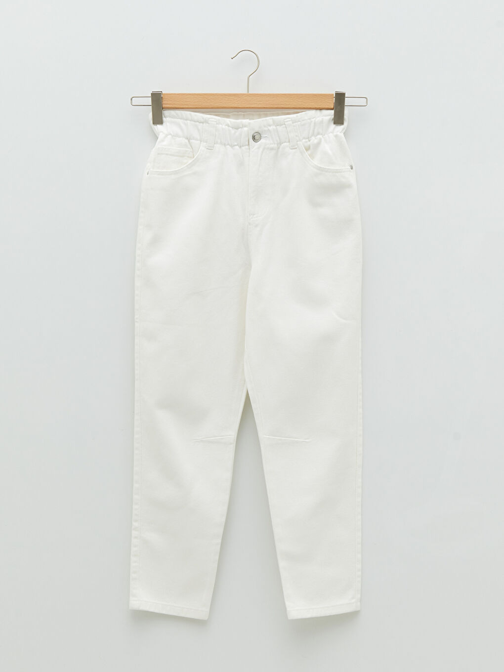 Normal Waist Standard Fit Pocket Detailed Gabardine Fabric Women's Trousers-5