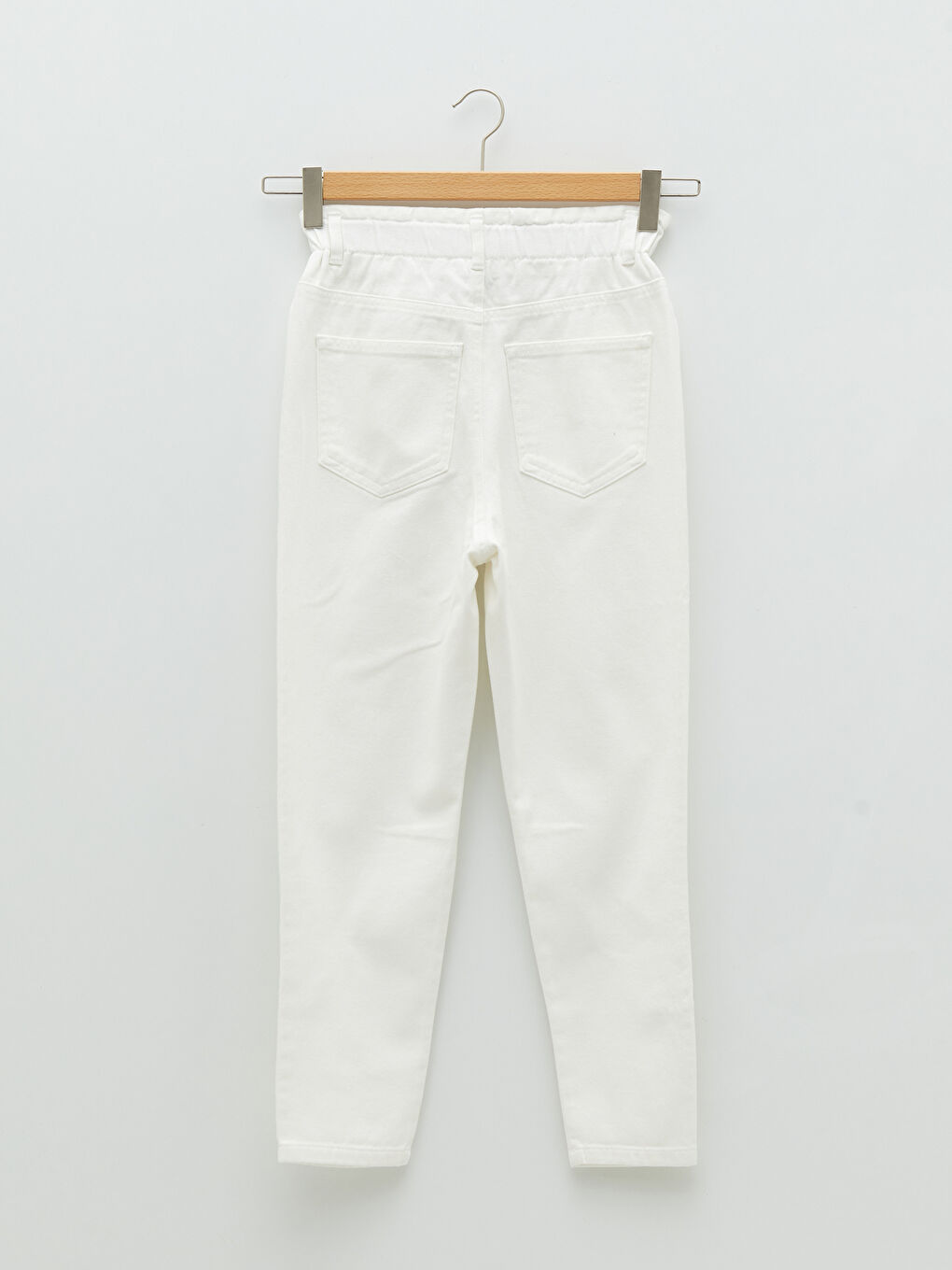 Normal Waist Standard Fit Pocket Detailed Gabardine Fabric Women's Trousers-6