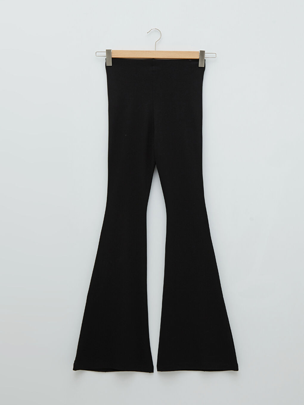 Normal Waist Slim Fit Straight Flared Women's Trousers-6