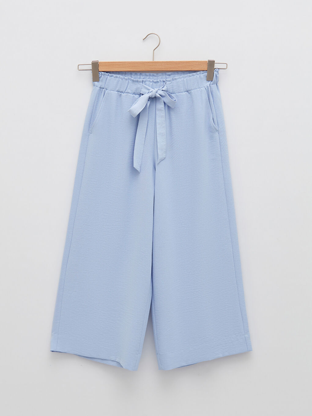 Әйелдерге арналған белінде бауымен толықтырылған резеңкелі капри шалбар-5