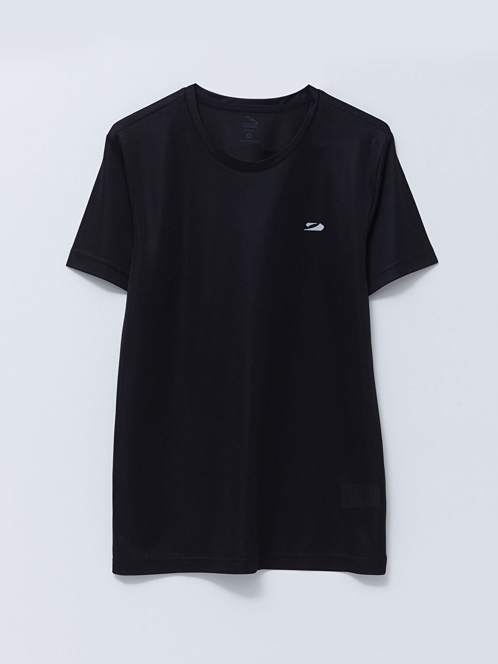 Siyah Bisiklet Yaka Kısa Kollu Erkek Spor Tişört-5