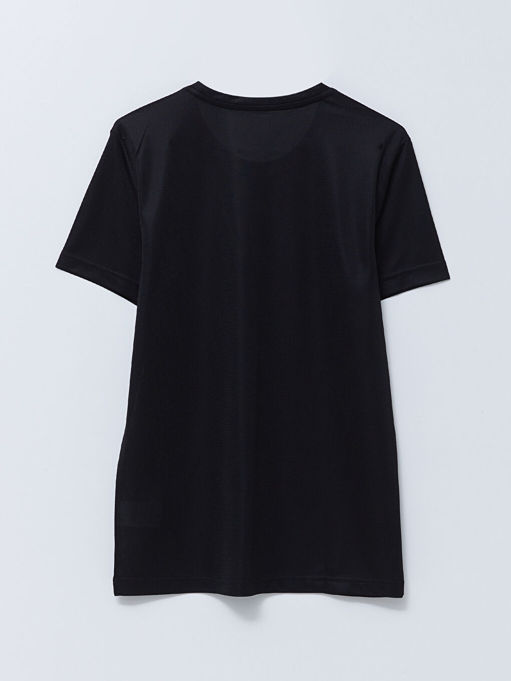 Siyah Bisiklet Yaka Kısa Kollu Erkek Spor Tişört-6