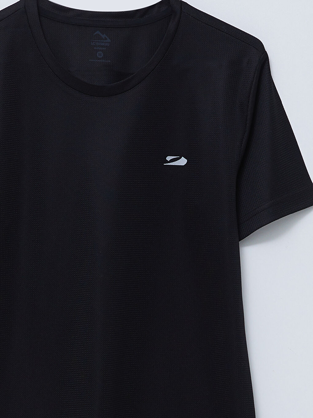 Siyah Bisiklet Yaka Kısa Kollu Erkek Spor Tişört-7