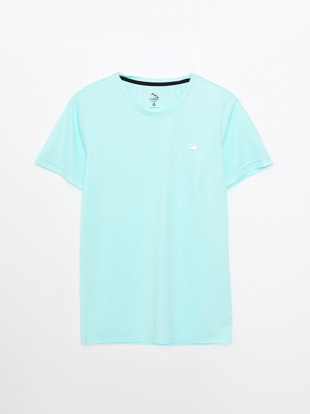 Yeşil Bisiklet Yaka Kısa Kollu Erkek Spor Tişört-5