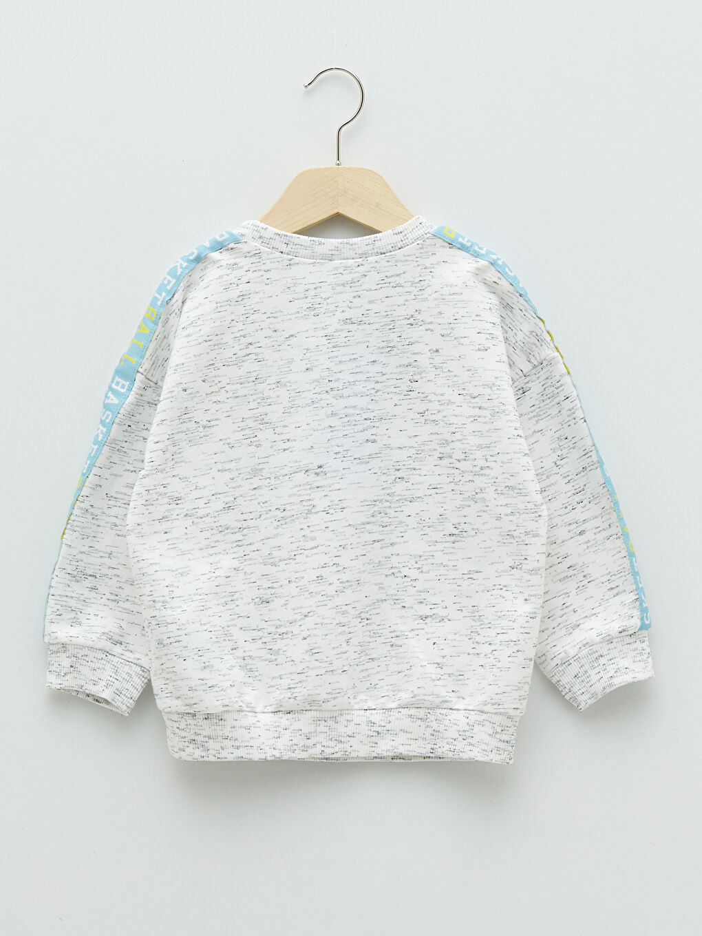 Beyaz Bisiklet Yaka Uzun Kollu Baskılı Erkek Bebek Sweatshirt-1