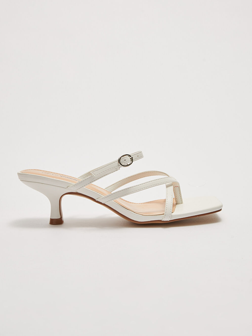 Women's Leather Look Cross-Band Heeled Sandals -S27318Z8-J5E