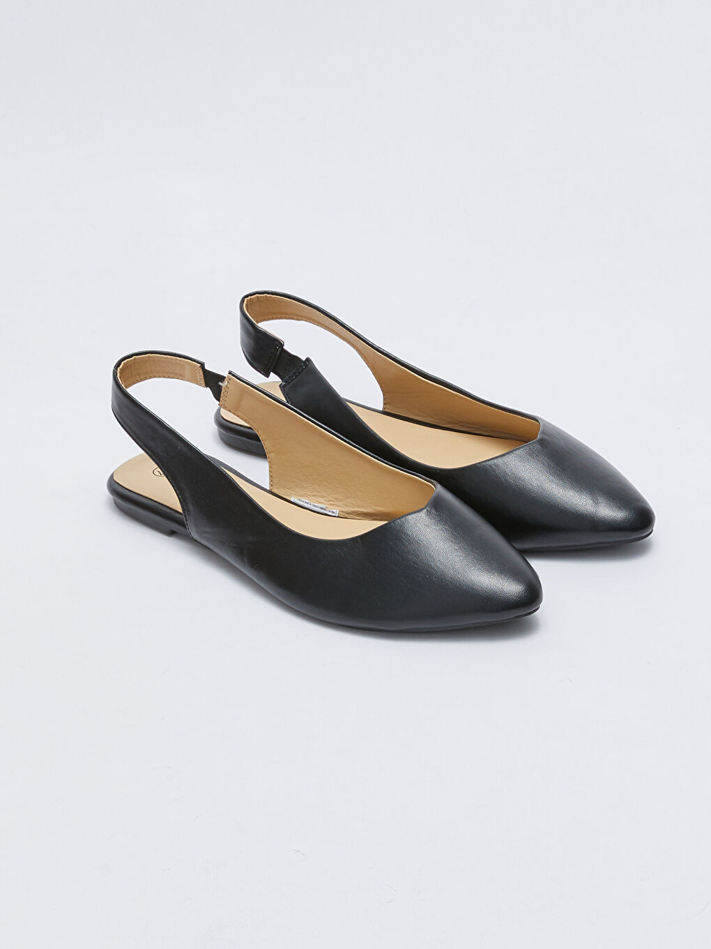 Балетки из искусственной кожи с резинкой и острым носком для женщин