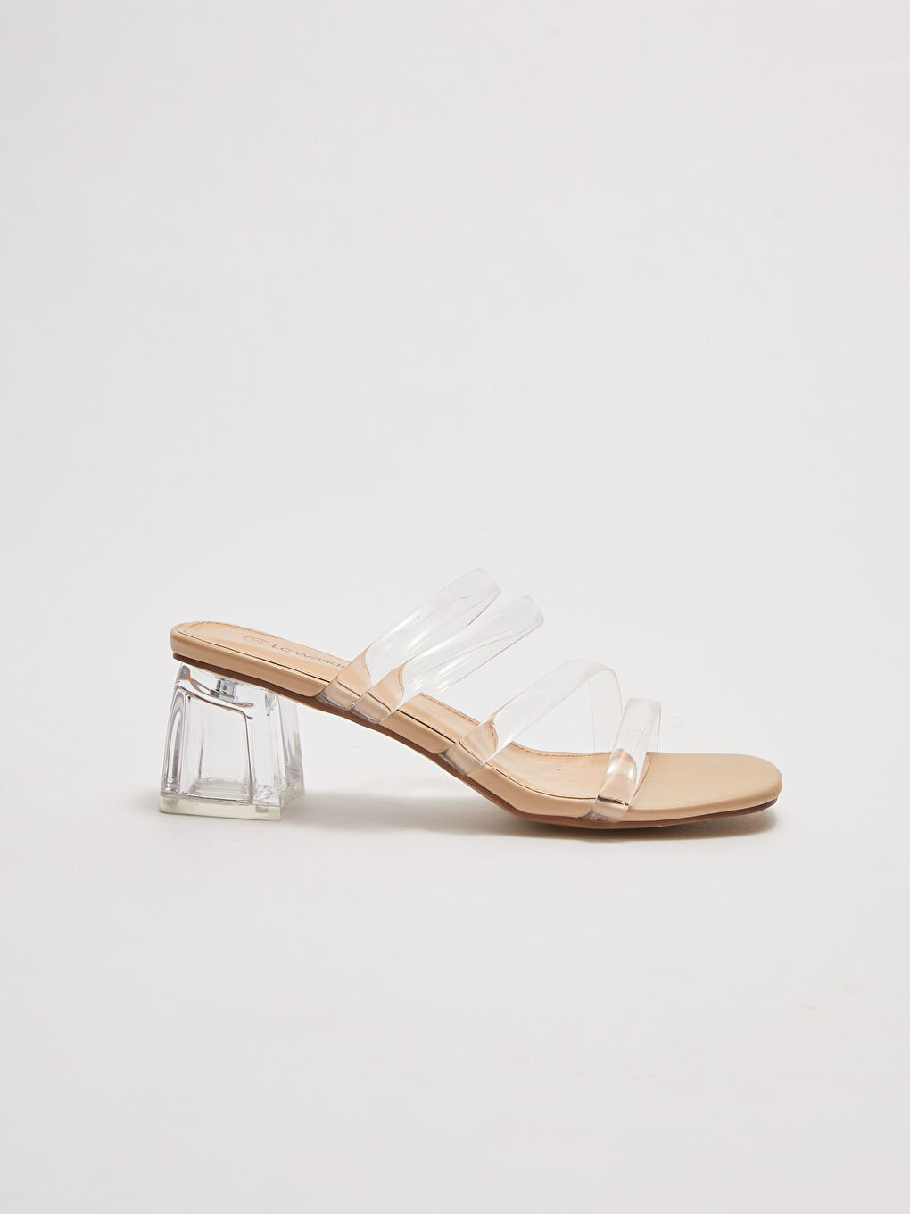 LCW STEPS Women's Leather Look Double Banded Heeled Slippers -S27331Z8-RVX