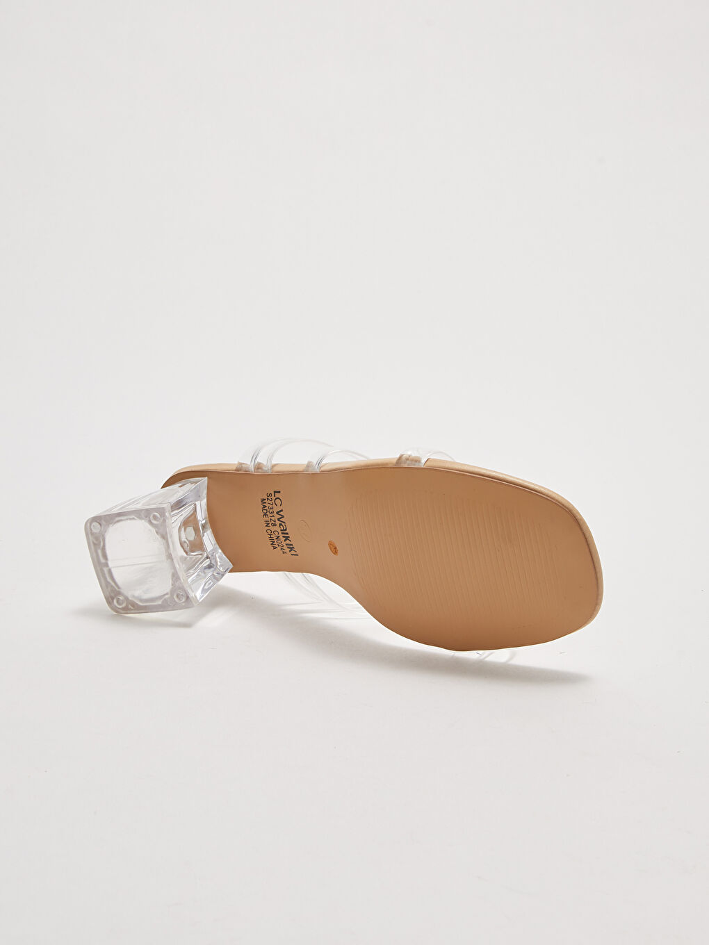 LCW STEPS Women's Leather Look Double Banded Heeled Slippers -S27331Z8-RVX