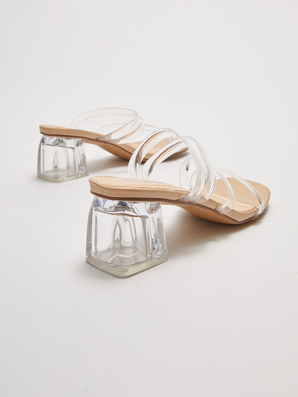 LCW STEPS Women's Leather Look Double Banded Heeled Slippers -S27331Z8-RVX