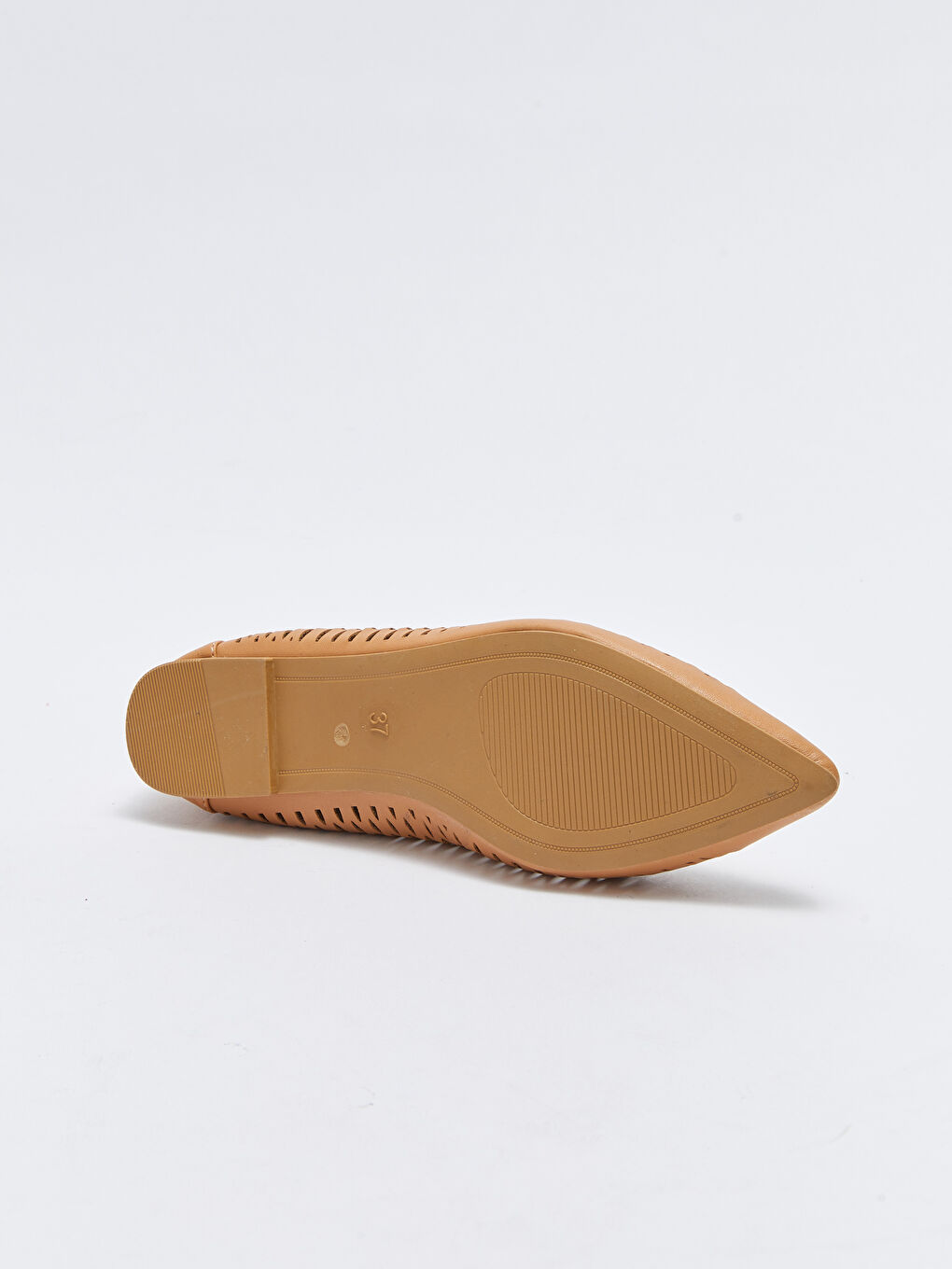 LCW STEPS Leather Look Hole Detailed Pointed Toe Women's Flats -S27339Z8-CR8