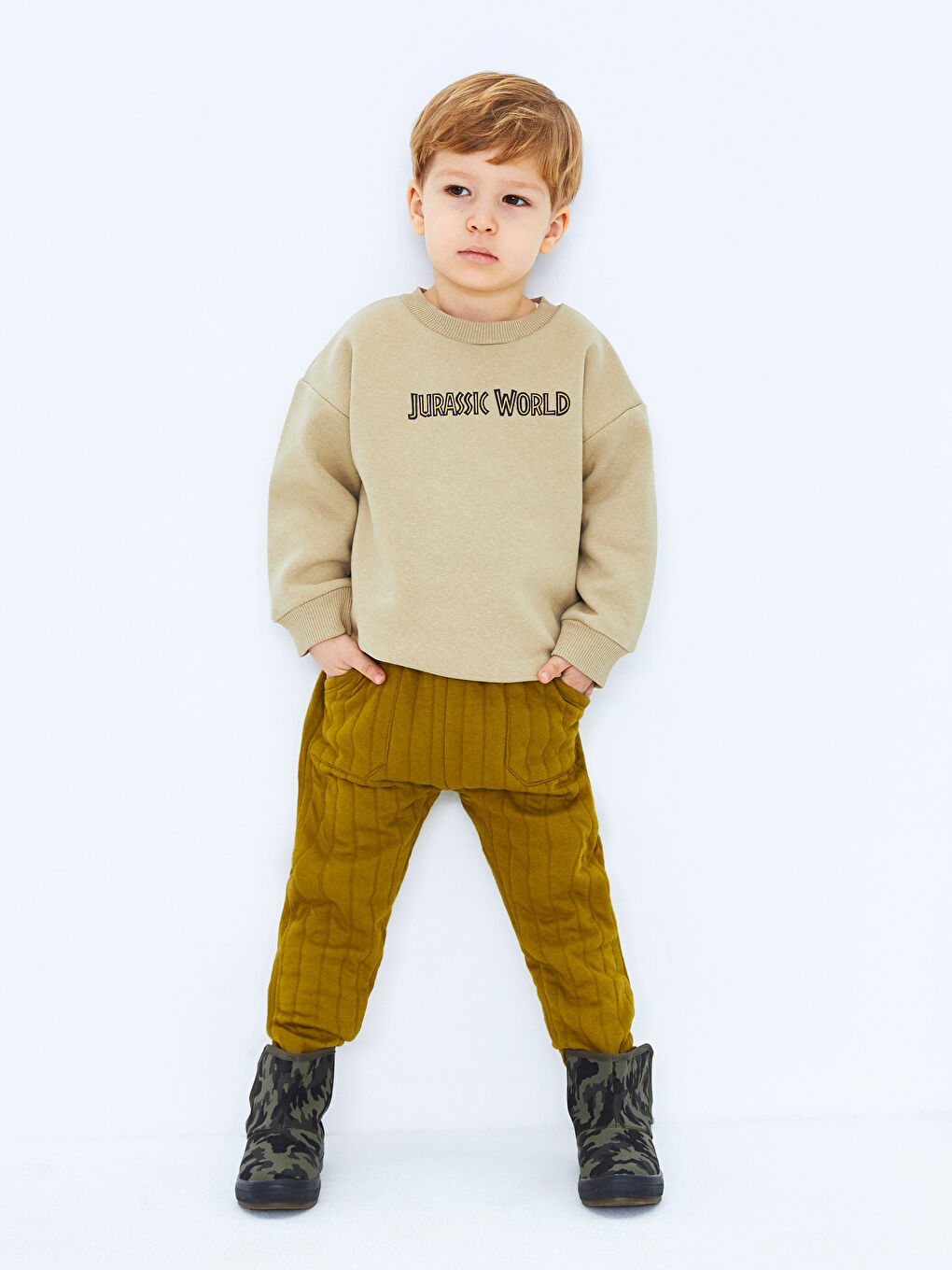 Elasticated Waist Basic Baby Boys' Sweatpants-1