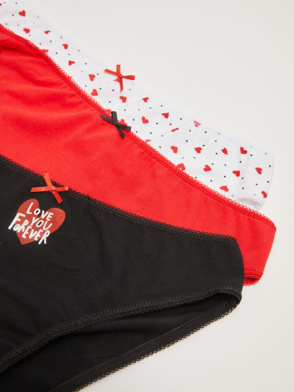 Beyaz Desenli Bikini Külot 3'lü Paket-2