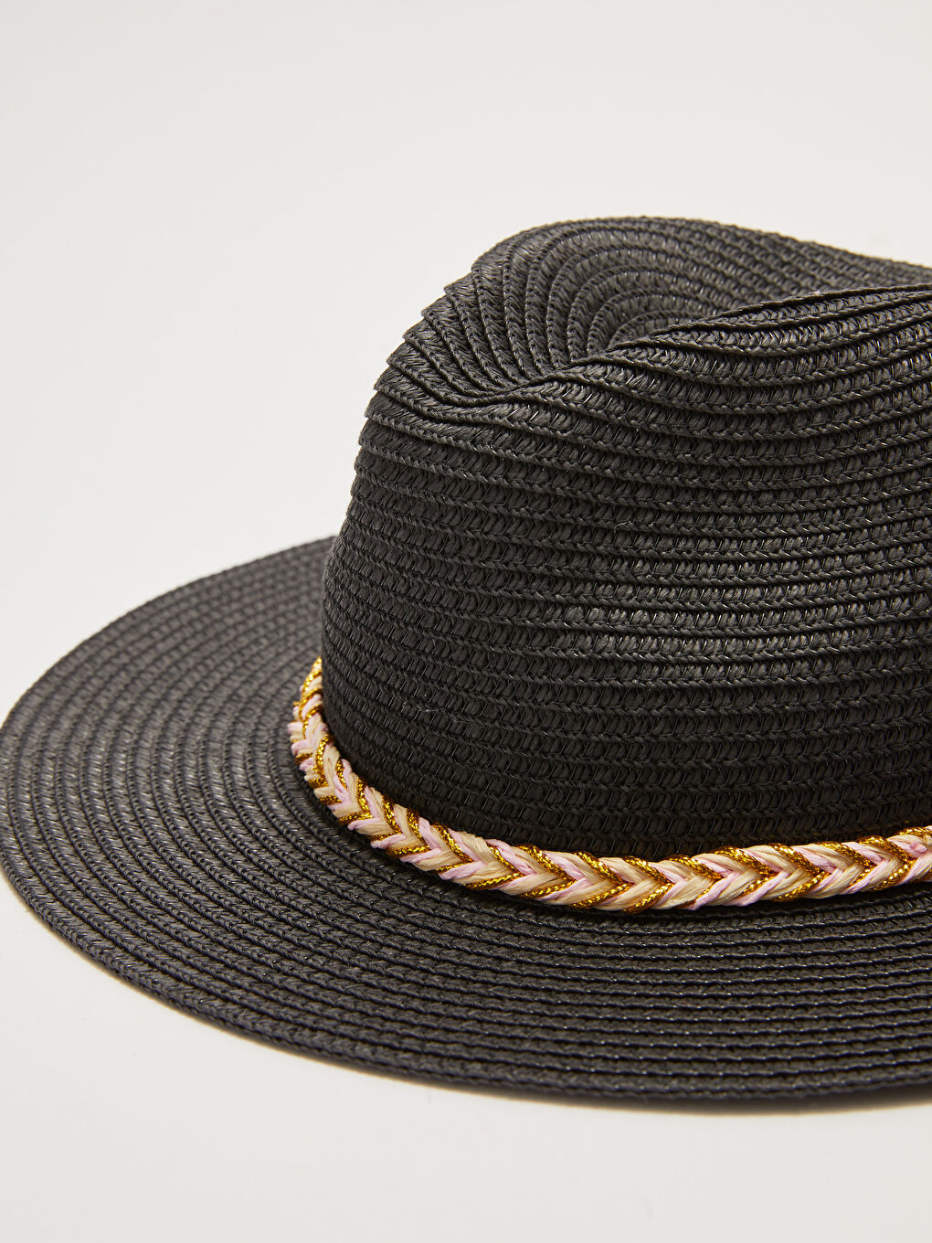 LCW ACCESSORIES Siyah Hasır Kız Çocuk Fötr Şapka - 3