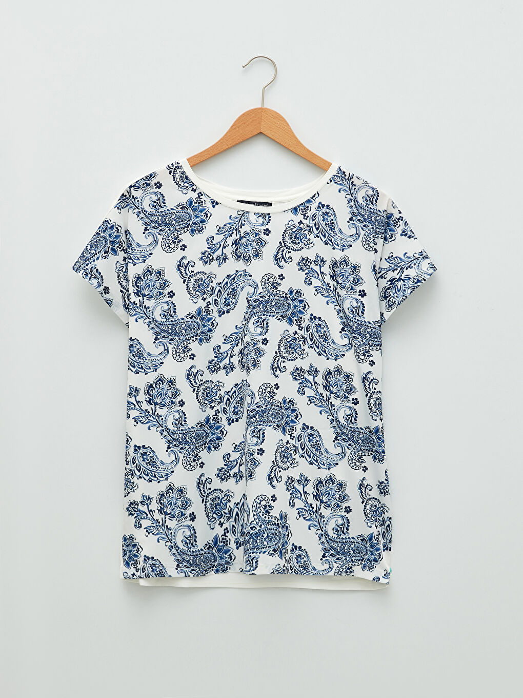 Crew Neck Patterned Short Sleeve Women's T-Shirt-5