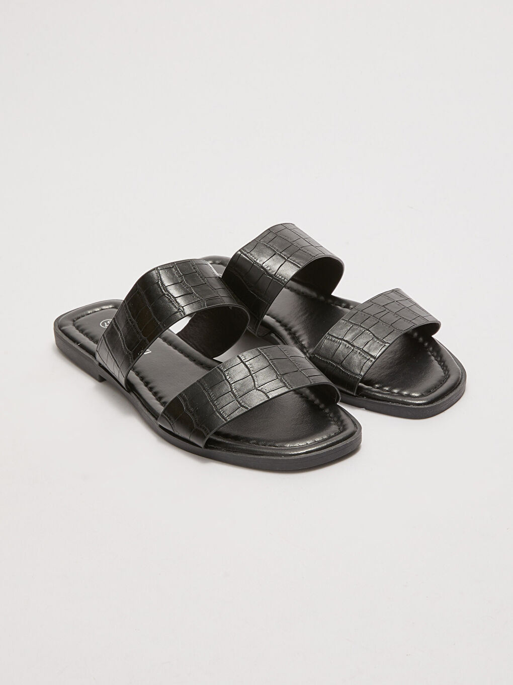 LCW STEPS Faux Leather Double Strap Women's Slippers -S27451Z8-HUC