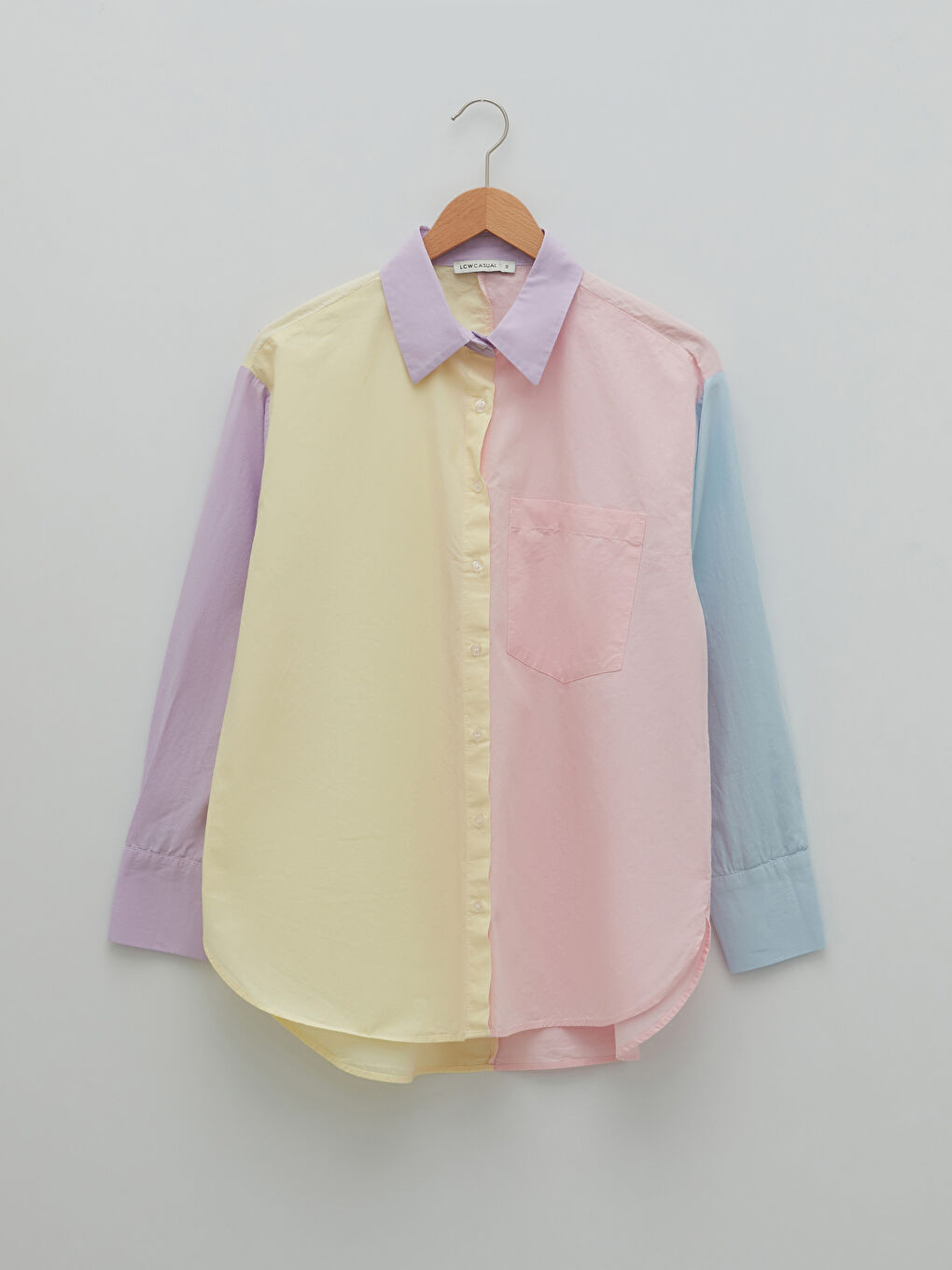 Chemise pour Femmes en Popeline à Rayures avec Fermeture à Boutons sur le Devant et Manches Longues-5