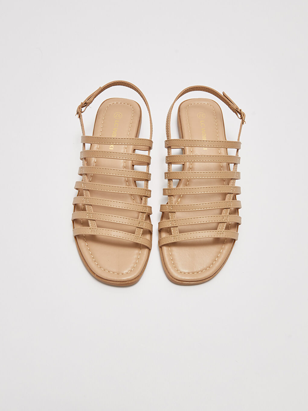 Әйелдерге арналған жасанды былғары ілмекті бекіту сандалдар-5