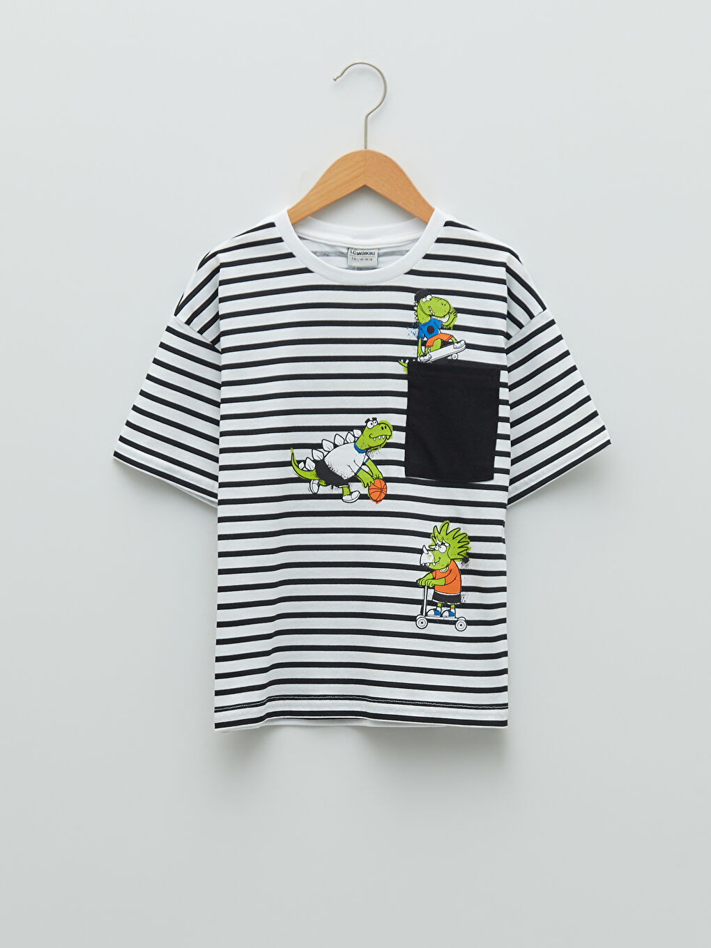 T-shirt garçon en coton à manches courtes imprimé col rond