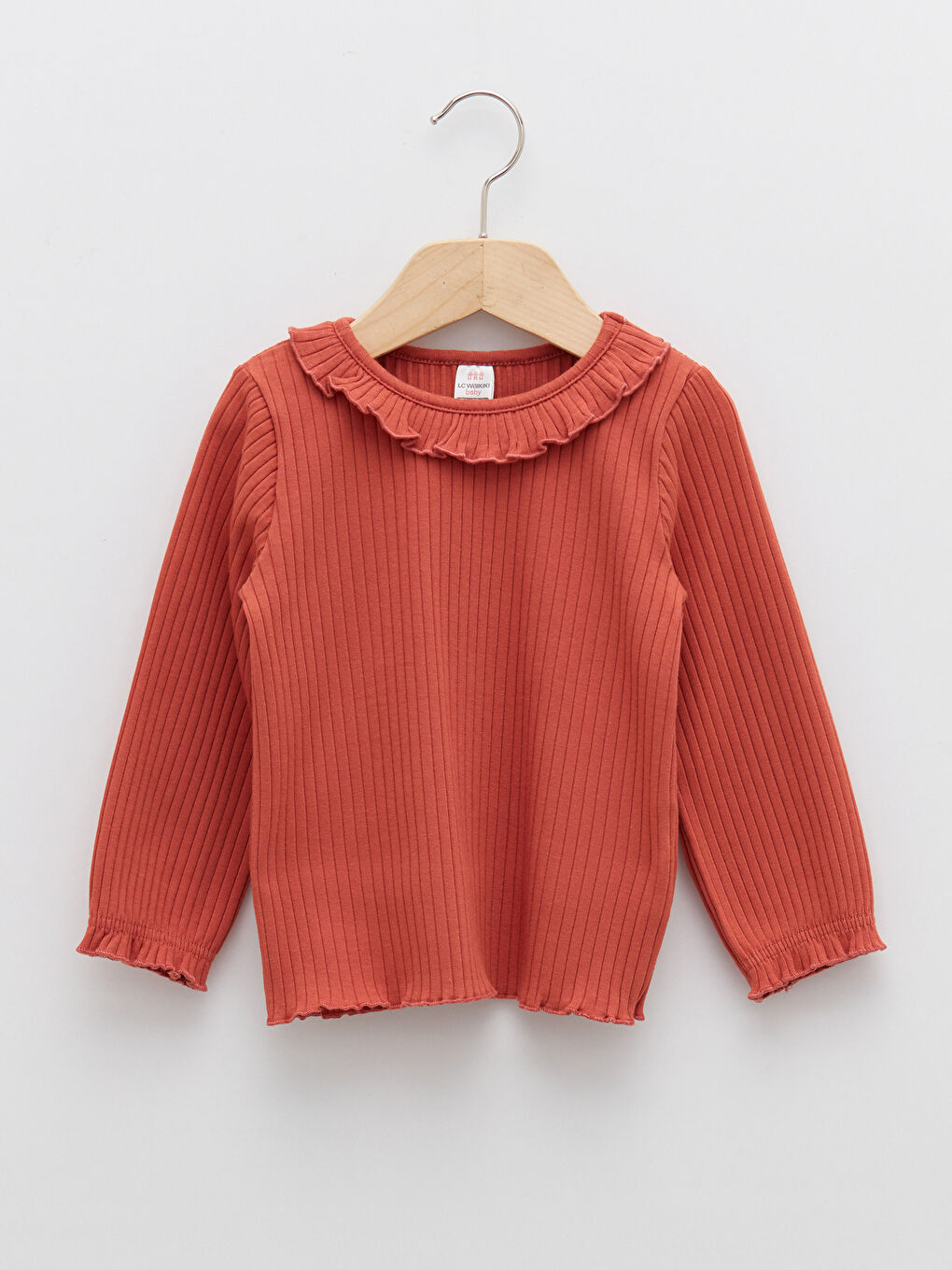 Crew Neck Long Sleeve Cotton Baby Girl T-Shirt