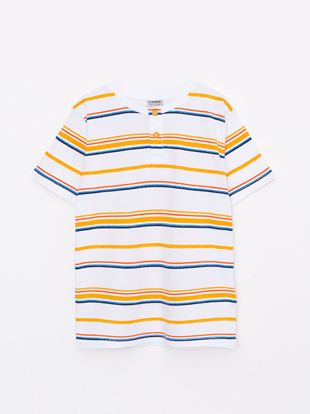 Crew Neck Striped Short Sleeve Cotton Boy T-Shirt