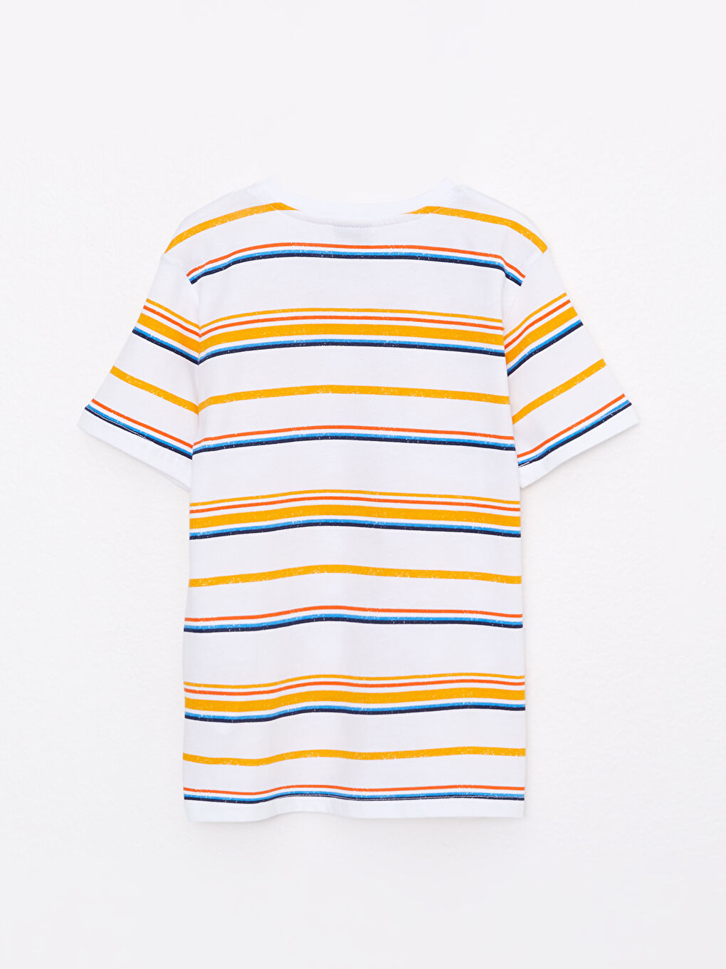 Crew Neck Striped Short Sleeve Cotton Boy T-Shirt-1