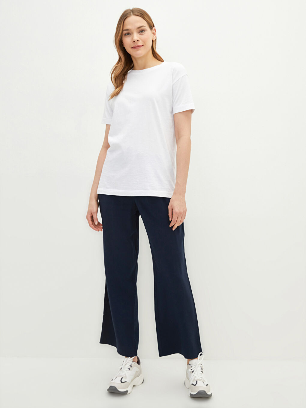 Женские брюки с эластичным поясом-1