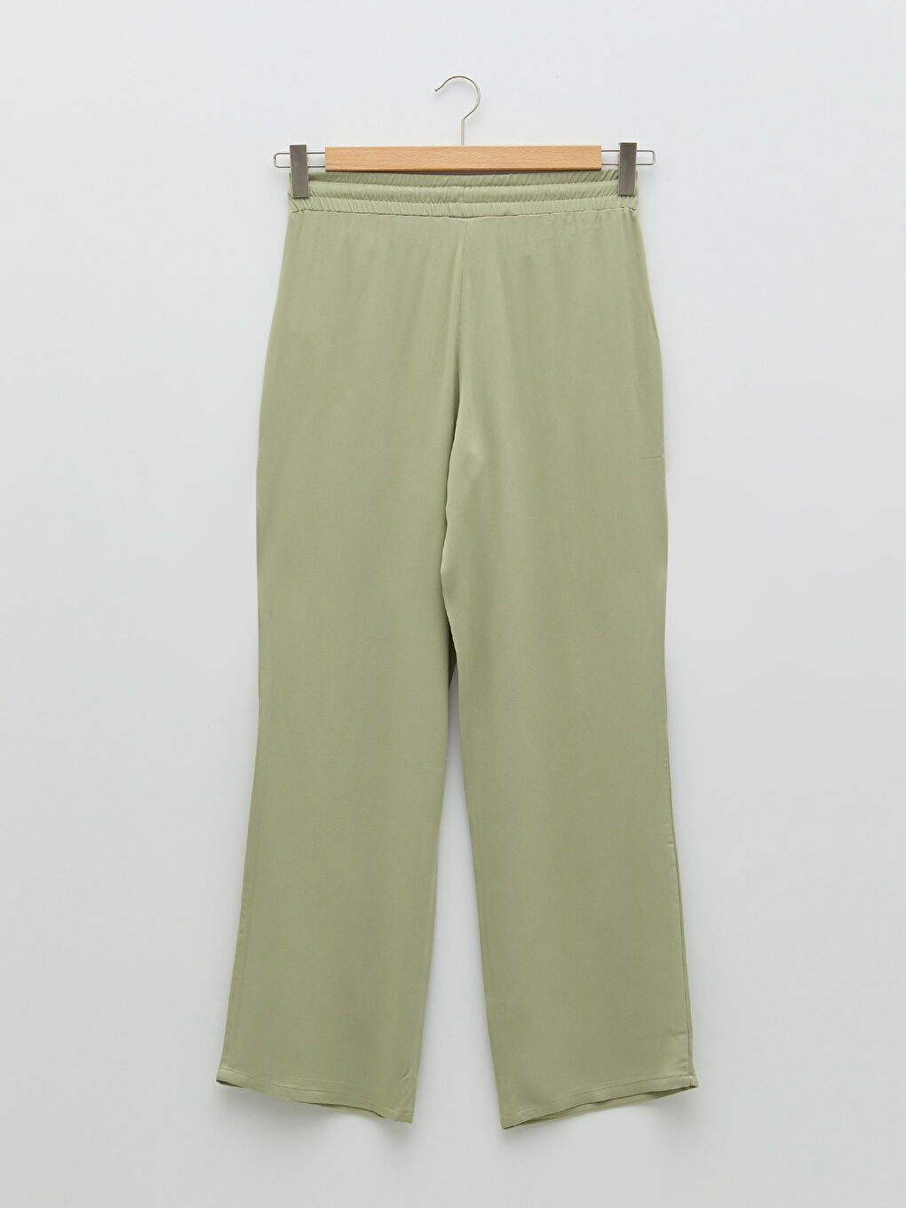 Elastic Waist Comfortable Fit Pocket Detailed Viscose Women's Trousers-5