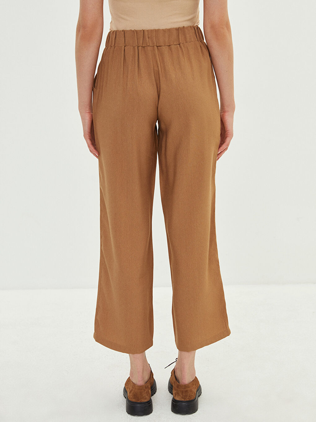 Elastic Waist Comfortable Fit Pocket Detailed Women's Trousers -S27490Z8-GXT