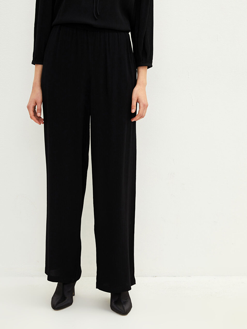 بنطلون للسيدات بخصر مرن وجيوب مستقيمة مصنوع من الفيسكوز-4