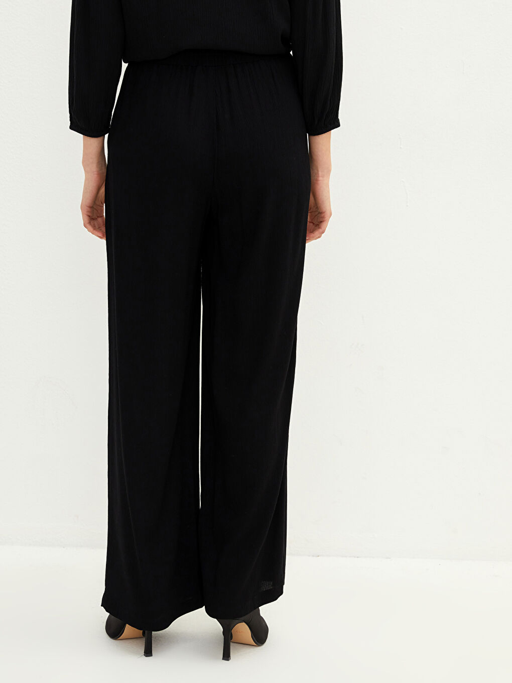 بنطلون للسيدات بخصر مرن وجيوب مستقيمة مصنوع من الفيسكوز-5