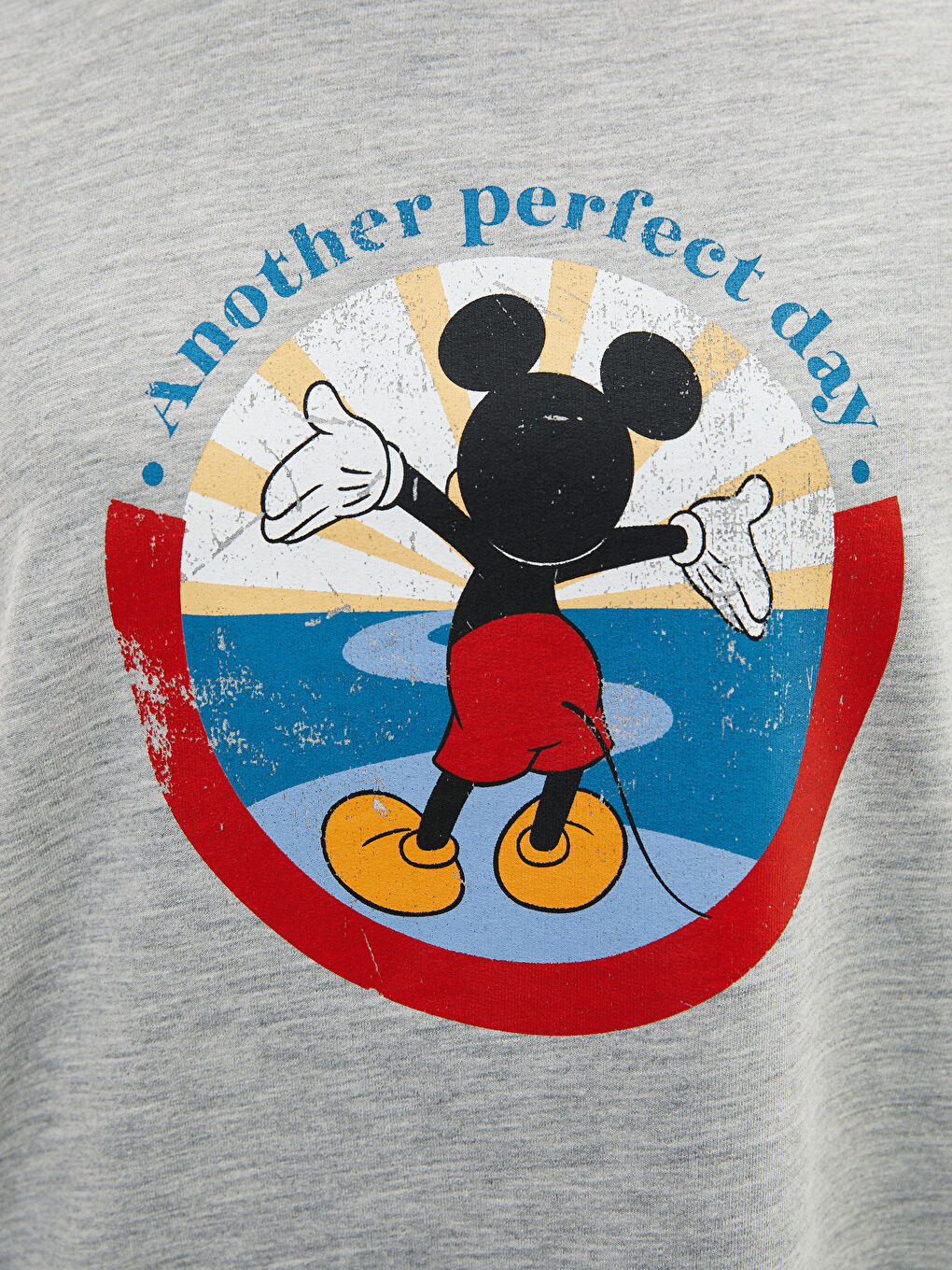 Crew Neck Mickey Mouse Printed Long Sleeve Ovesize Women's Sweatshirt Tunic-3