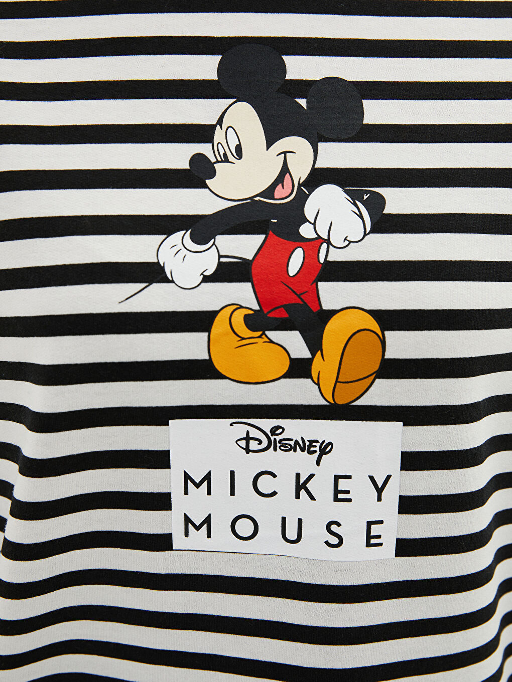 LCW Modest Crew Neck Striped Mickey Mouse Printed Long Sleeve Oversize Women's Sweatshirt Tunic -S27500Z8-LEG