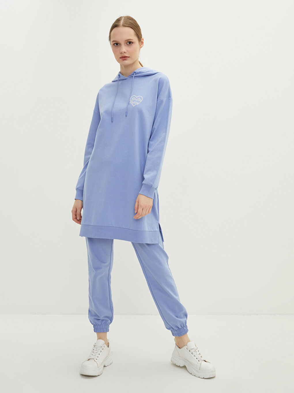 Mavi Kadın Beli Lastikli Düz Jogger Eşofman Altı-1