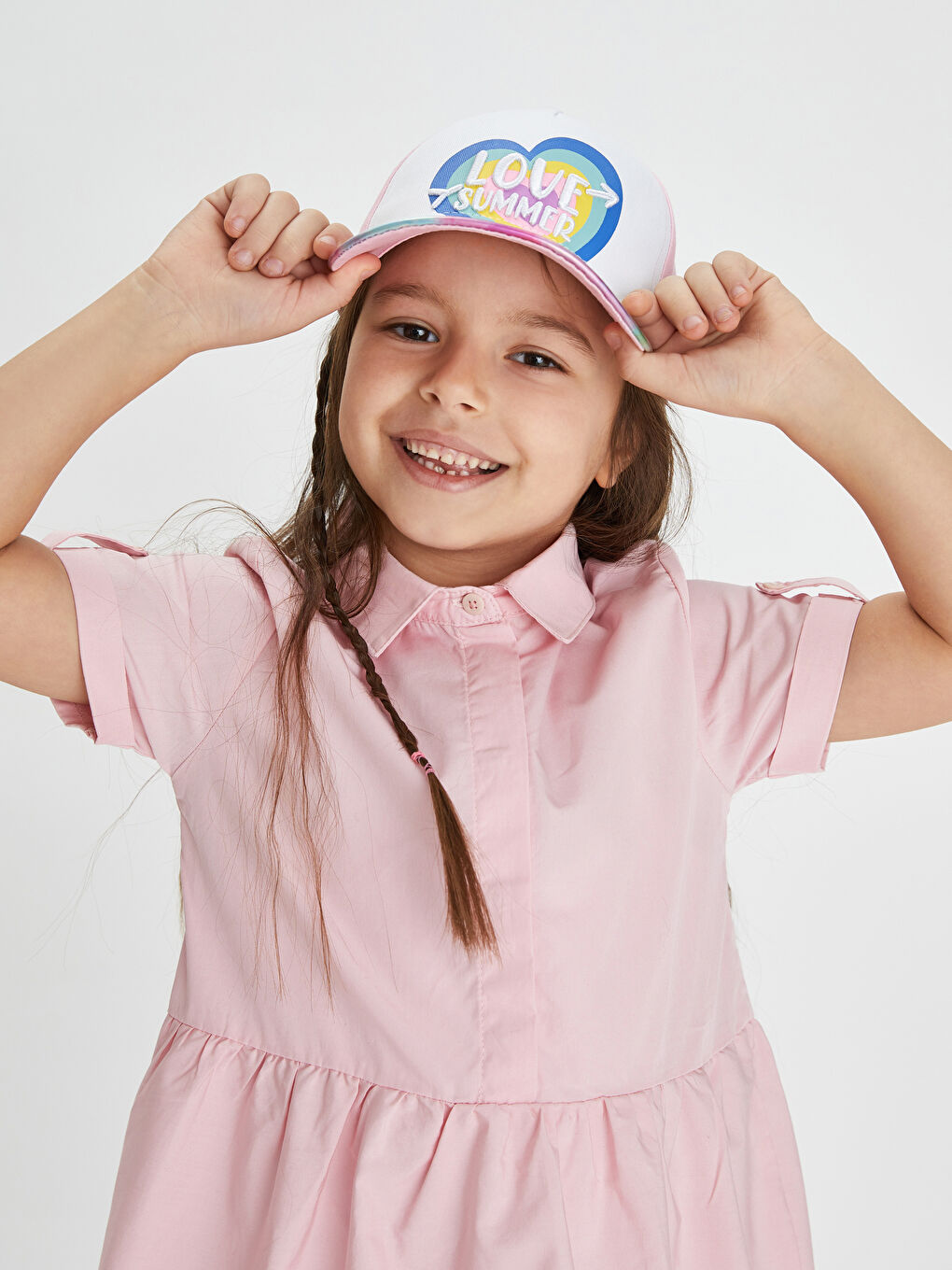 Letter Embroidery Detail Girl's Cap Hat-1