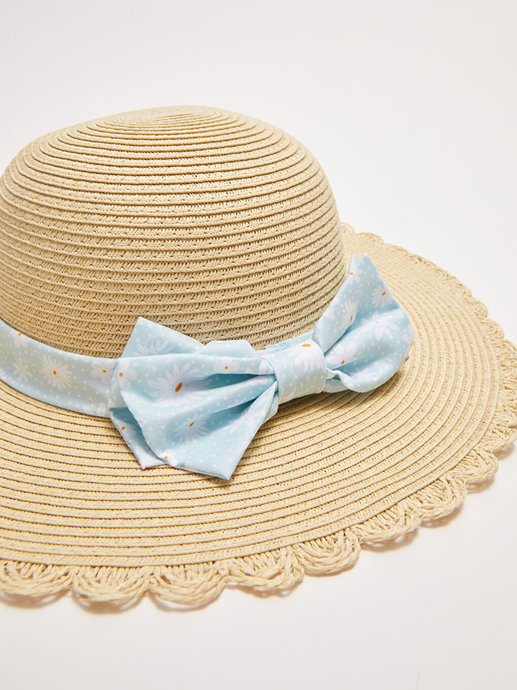 Girl's Straw Hat with Bow Tie -S27520Z4-F0B