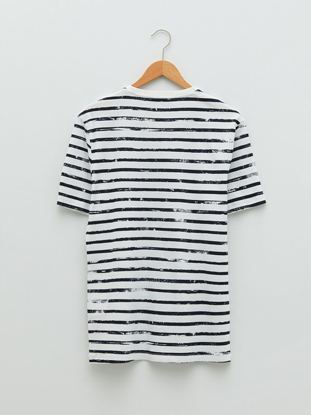Lacivert Bisiklet Yaka Kısa Kollu Çizgili Pike Erkek Tişört-6