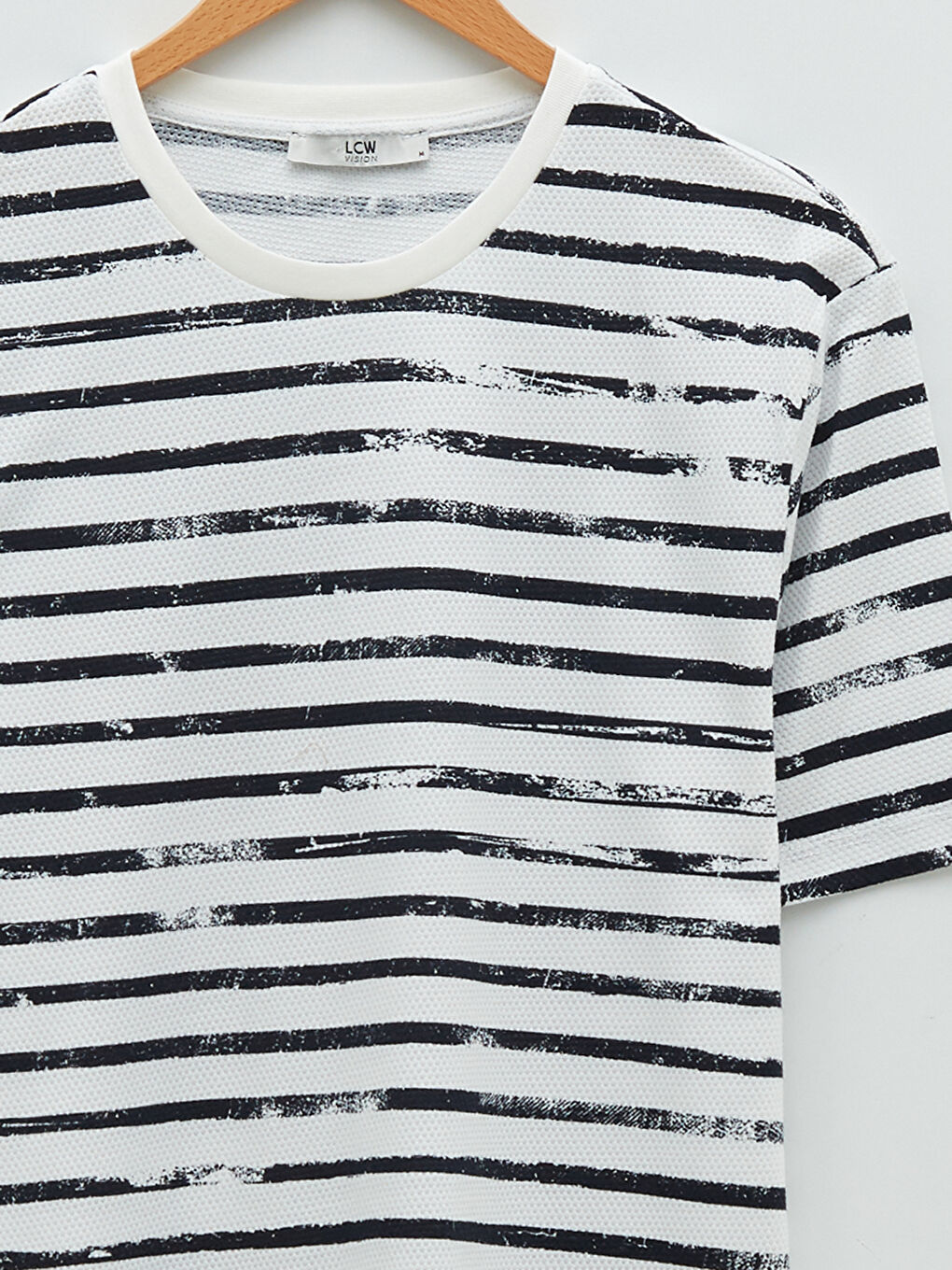 Lacivert Bisiklet Yaka Kısa Kollu Çizgili Pike Erkek Tişört-7