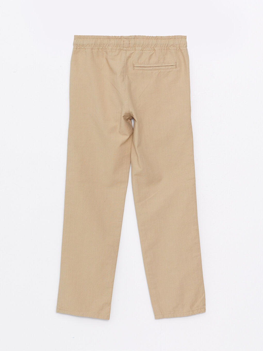 Bej Beli Lastikli Basic Gabardin Erkek Çocuk Pantolon-4