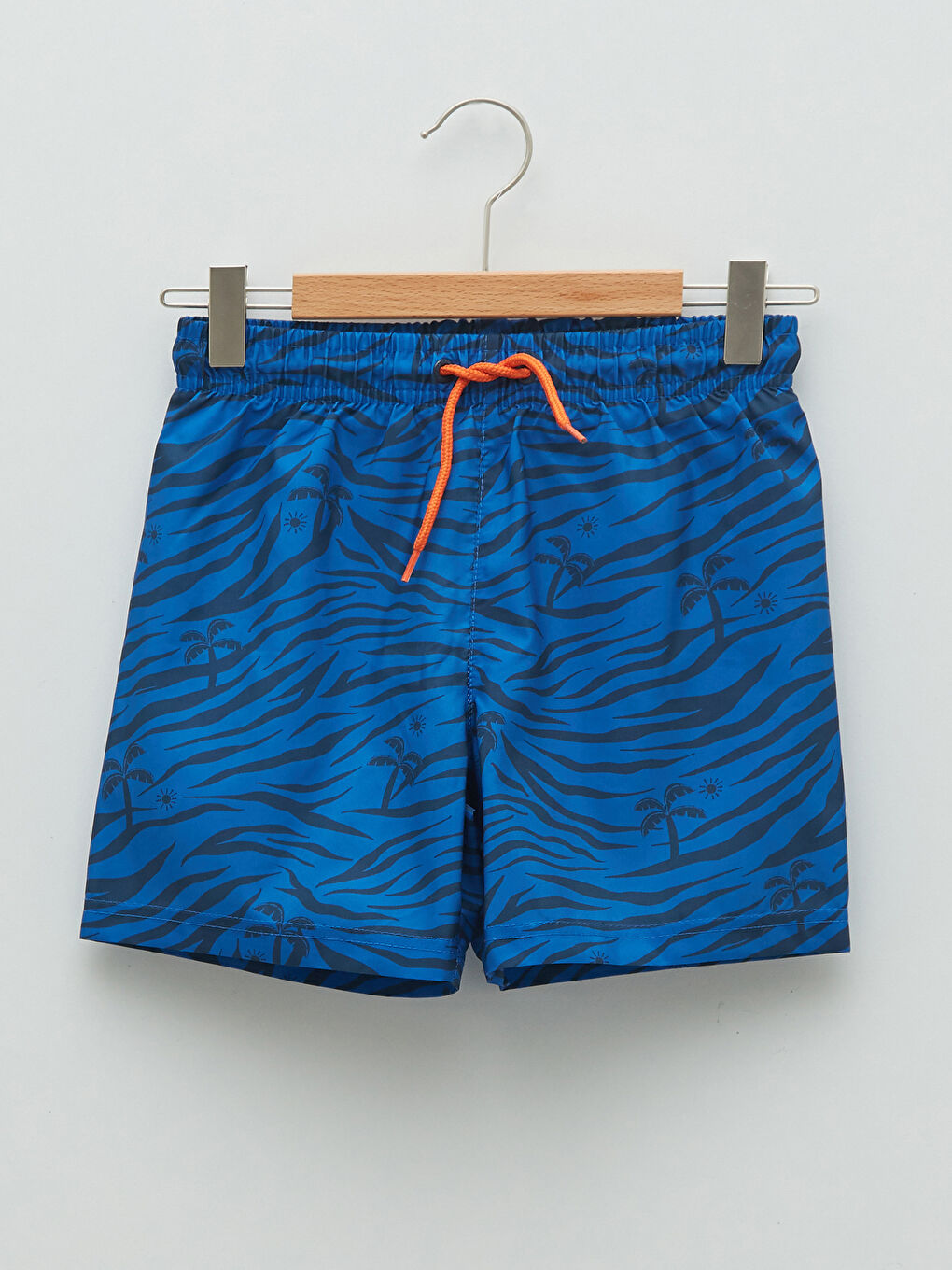 Lacivert Baskılı Hızlı Kuruyan Erkek Çocuk Deniz Şortu