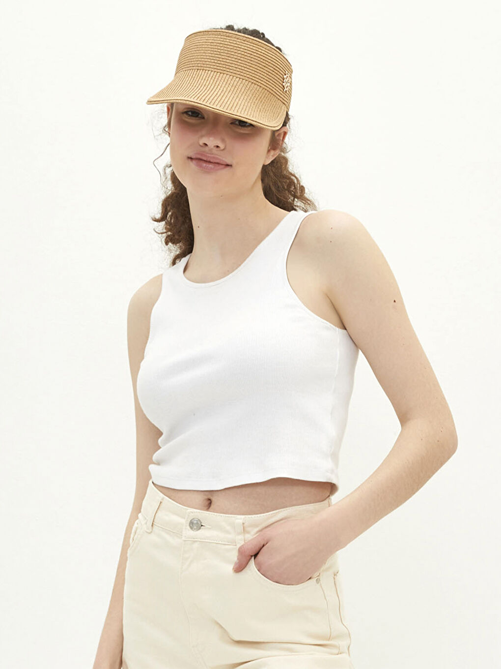 Straw Women Visor Hat-1