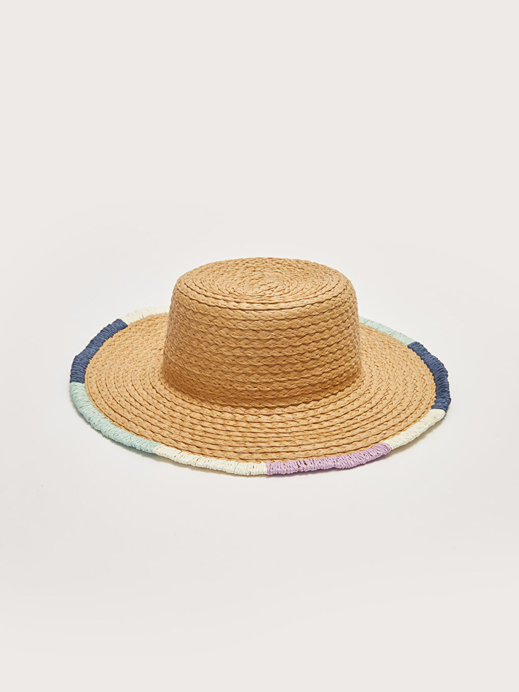 Bej Hasır Kadın Fötr Şapka-2