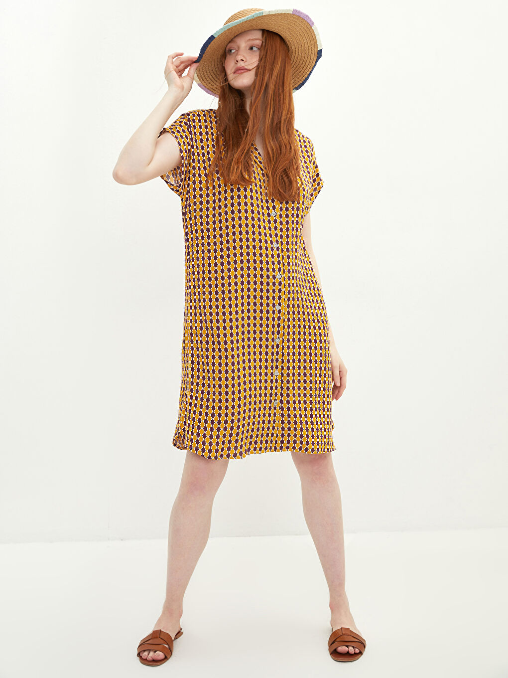 Bej Hasır Kadın Fötr Şapka-1