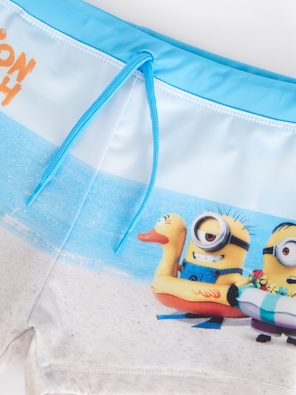 Quick Drying Minions Printed Boy's Boxer Swimsuit With Elastic Waist-2