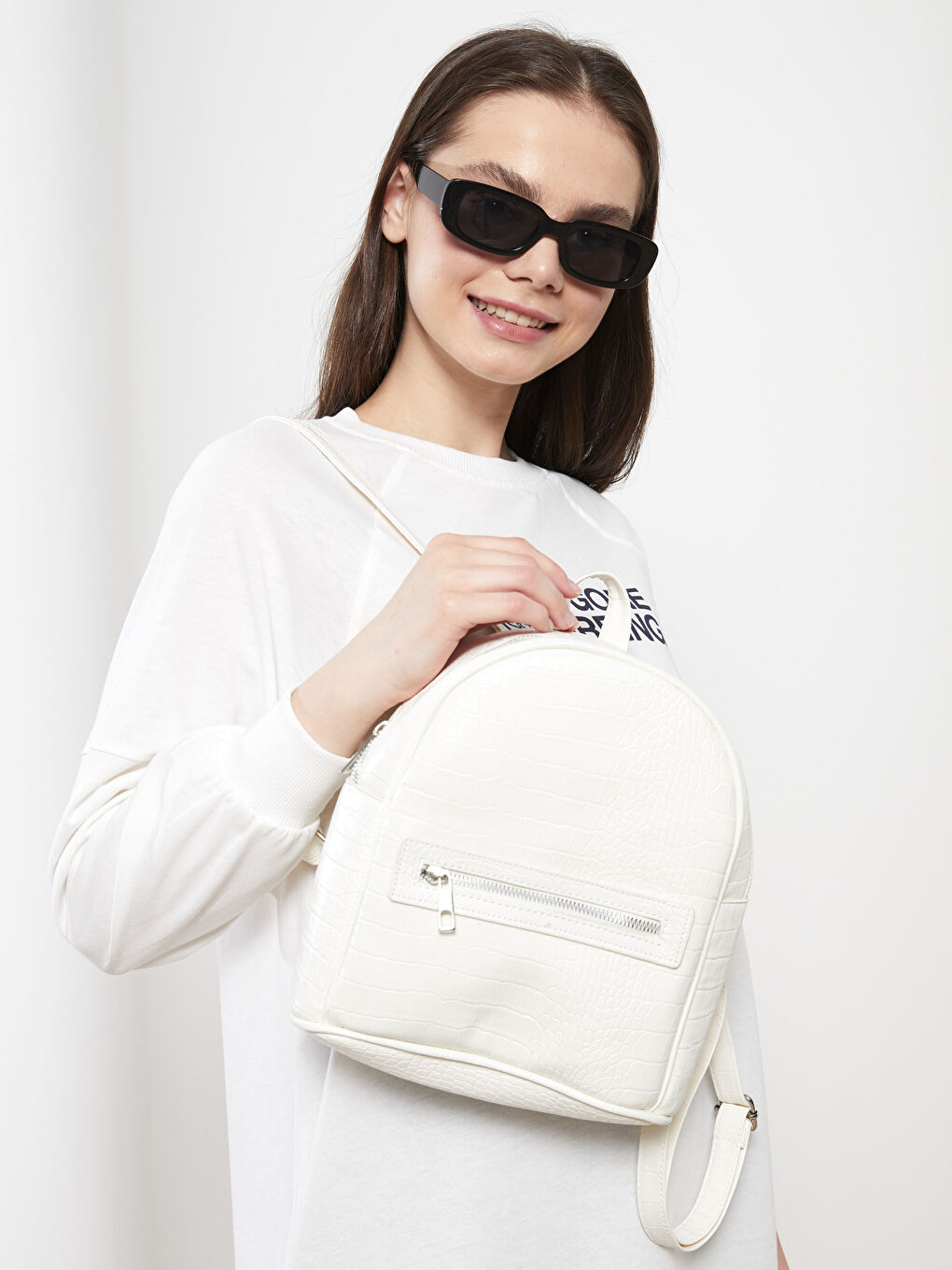 LCW ACCESSORIES Rucksack für Damen im Lederlook mit Selbstmuster -S27584Z8-FFB