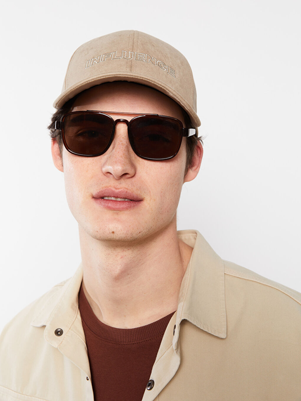LC Waikiki Men's Suede Cap Hat With Lettering Embroidery -S27591Z8-EHW